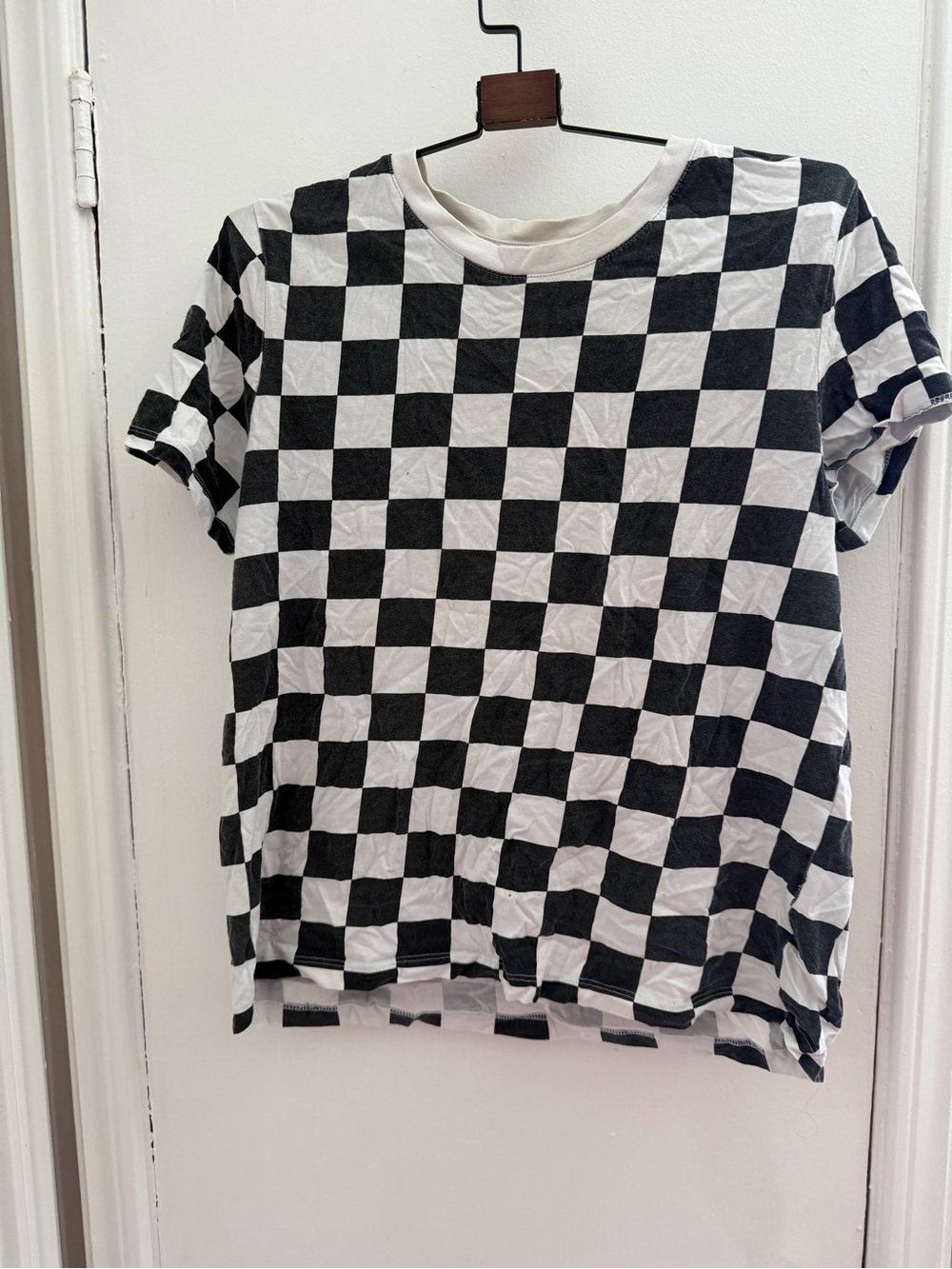 Forever 21 Black and White Checkerboard Tee